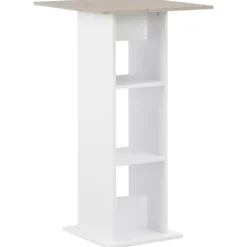 vidaXL - Bartafel - Wit - Bewerkt hout