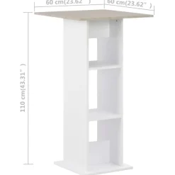vidaXL - Bartafel - Wit - Bewerkt hout