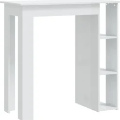 vidaXL - Bartafel - Wit - Bewerkt hout