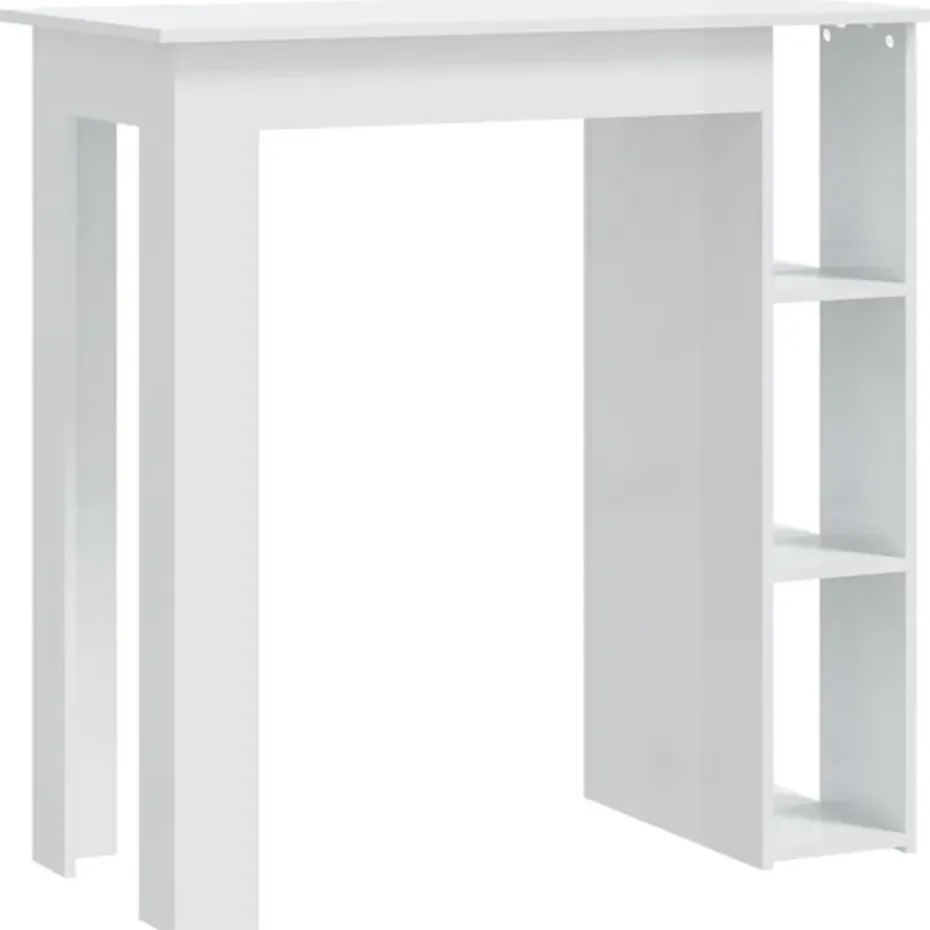 vidaXL - Bartafel - Wit - Bewerkt hout