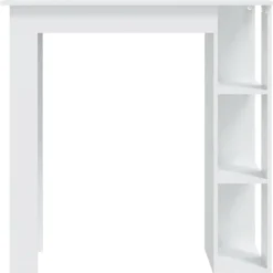vidaXL - Bartafel - Wit - Bewerkt hout
