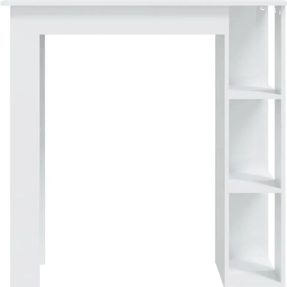 vidaXL - Bartafel - Wit - Bewerkt hout