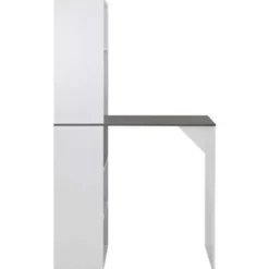 vidaXL - Bartafel - Wit - Bewerkt hout