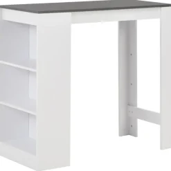 vidaXL - Bartafel - Wit - Bewerkt hout