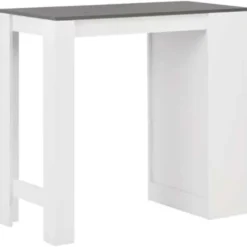 vidaXL - Bartafel - Wit - Bewerkt hout