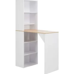 vidaXL - Bartafel - Wit - Bewerkt hout
