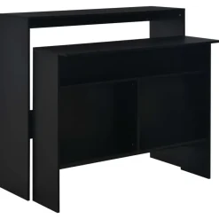 vidaXL - Bartafel - Zwart - Bewerkt hout