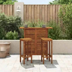 vidaXL - Bartafel En -stoelenset - Bruin - Acaciahout