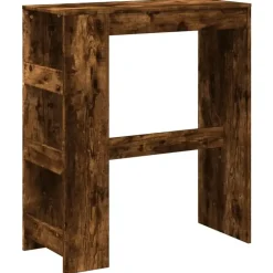 vidaXL - Bartafel met opbergruimte - Gerookt eiken - Bewerkt hout - 90x43 cm
