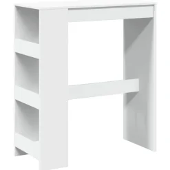 vidaXL - Bartafel met opbergruimte - Wit - Bewerkt hout - 90x43 cm