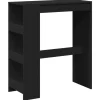 vidaXL - Bartafel met opbergruimte - Zwart - Bewerkt hout - 90x43 cm