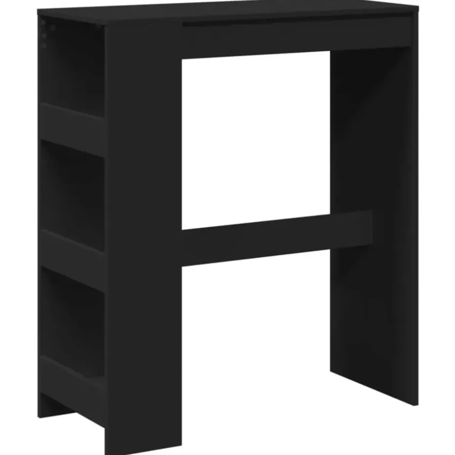 vidaXL - Bartafel met opbergruimte - Zwart - Bewerkt hout - 90x43 cm