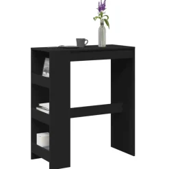 vidaXL - Bartafel met opbergruimte - Zwart - Bewerkt hout - 90x43 cm