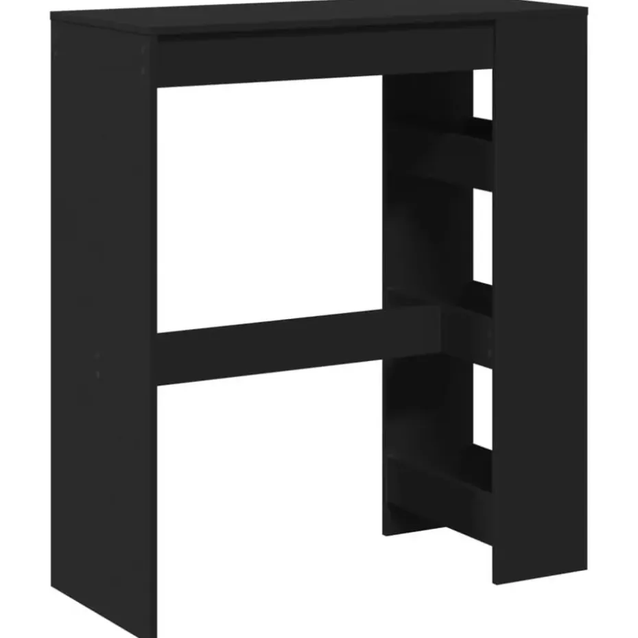 vidaXL - Bartafel met opbergruimte - Zwart - Bewerkt hout - 90x43 cm