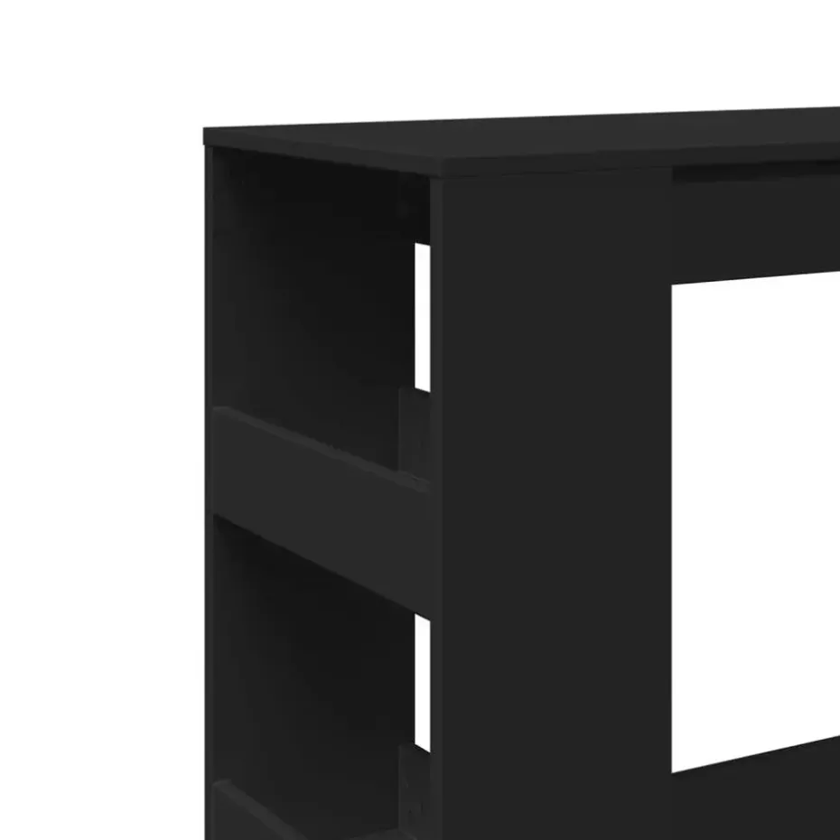vidaXL - Bartafel met opbergruimte - Zwart - Bewerkt hout - 90x43 cm