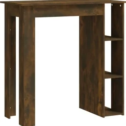 vidaXL - Bartafel met opbergruimte - Gerookt eiken - Bewerkt hout - 102x50 cm