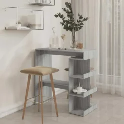 vidaXL - Bartafel met schappen - Grijs sonoma eiken - Bewerkt hout - 100x50 cm