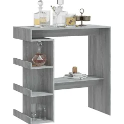vidaXL - Bartafel met schappen - Grijs sonoma eiken - Bewerkt hout - 100x50 cm