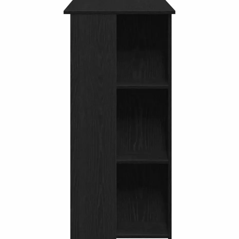 vidaXL - Bartafel met schappen - Zwart eiken - Bewerkt hout - 102x50 cm