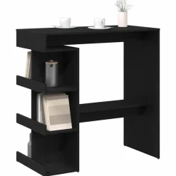 vidaXL - Bartafel met schappen - Zwart eiken - Bewerkt hout - 100x48 cm