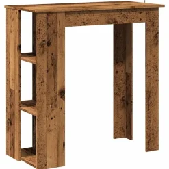 vidaXL - Bartafel met schappen - Oud hout - Bewerkt hout - 102x50 cm
