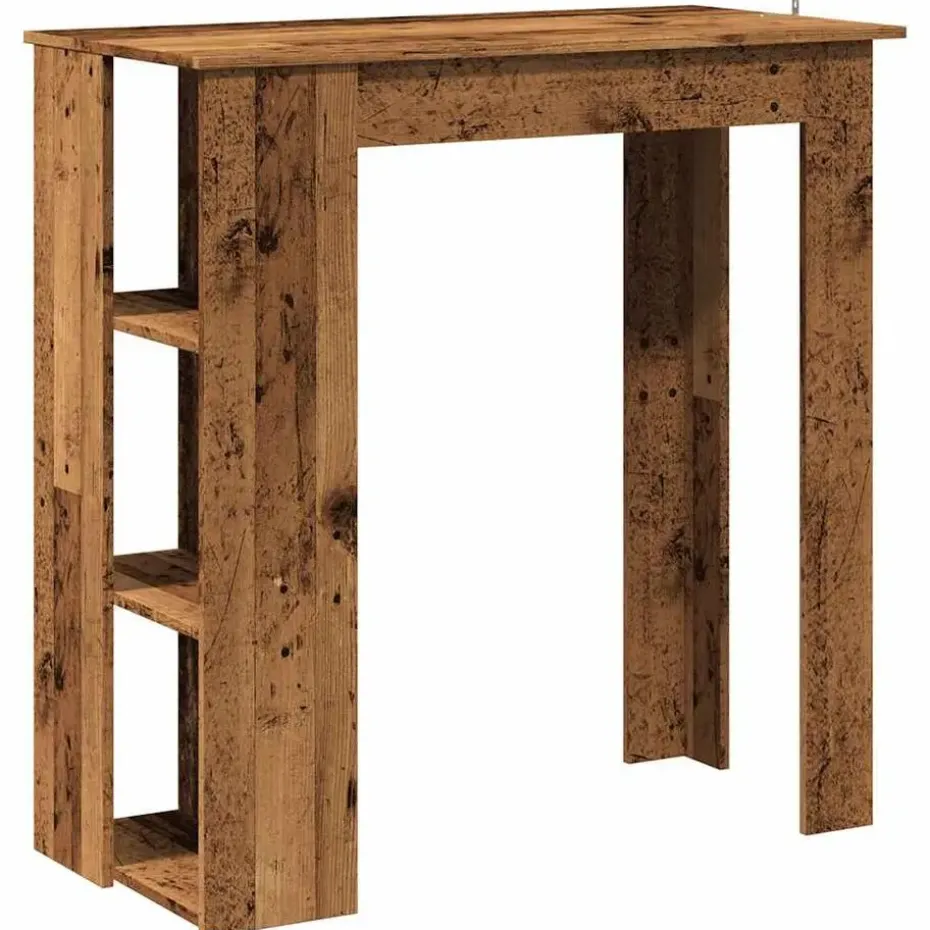 vidaXL - Bartafel met schappen - Oud hout - Bewerkt hout - 102x50 cm