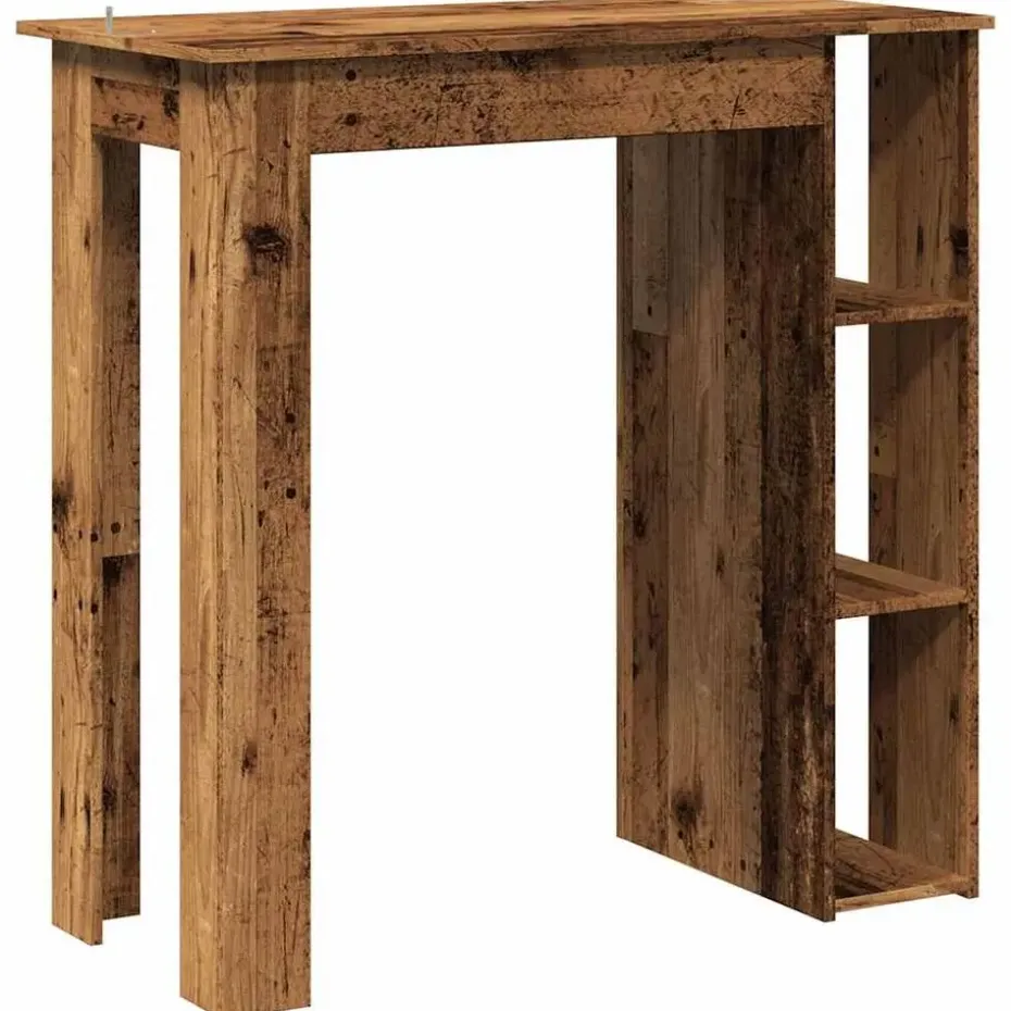 vidaXL - Bartafel met schappen - Oud hout - Bewerkt hout - 102x50 cm