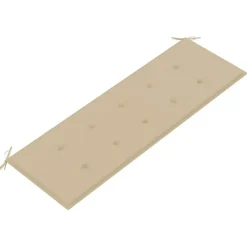 vidaXL - Batavia Tuinbank met beige kussen - Teakhout - 150x51.5x84 cm