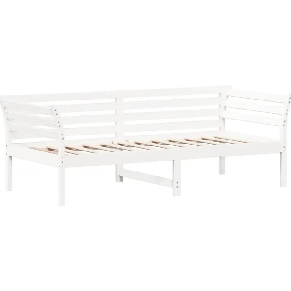 vidaXL - Bed - Wit - Grenenhout - 90 x 200 cm - Zonder matras