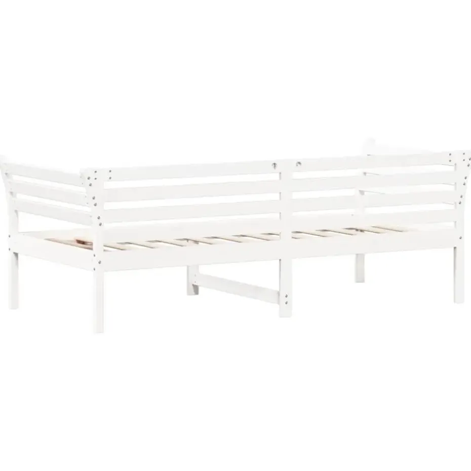 vidaXL - Bed - Wit - Grenenhout - 90 x 200 cm - Zonder matras