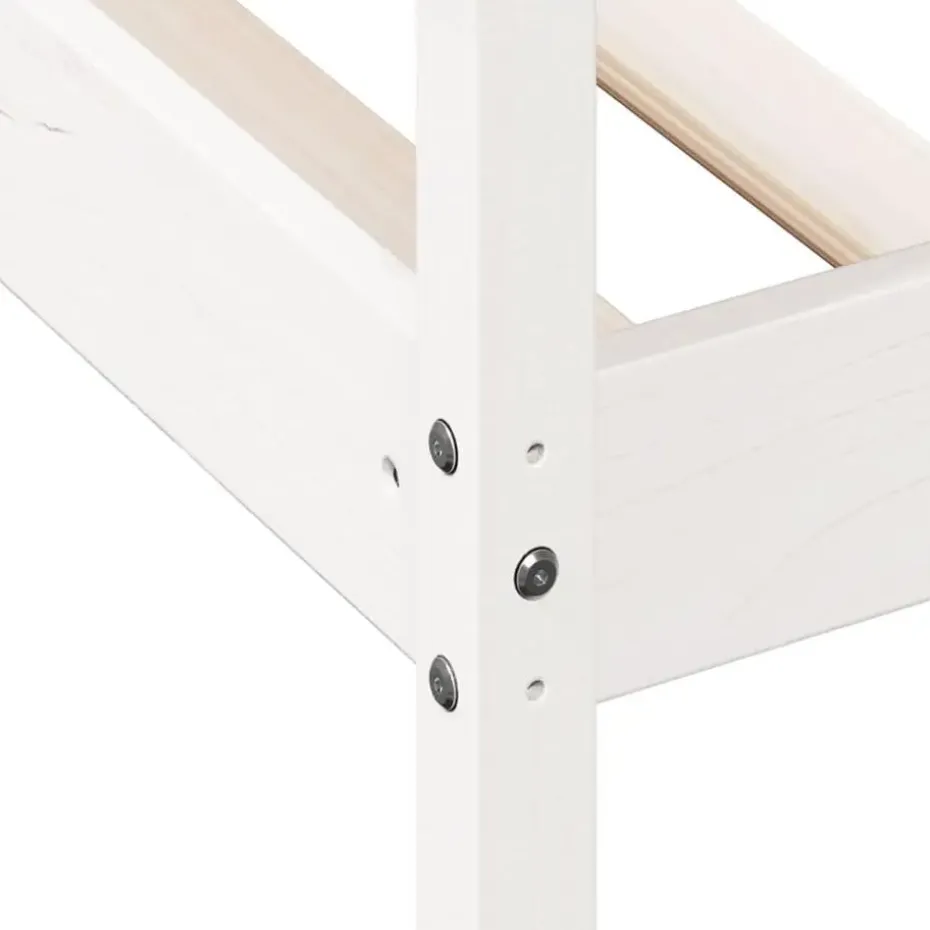 vidaXL - Bed - Wit - Grenenhout - 90 x 200 cm - Zonder matras