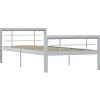 vidaXL - Bed frame - Grijs en wit - Metaal - 90x200 cm