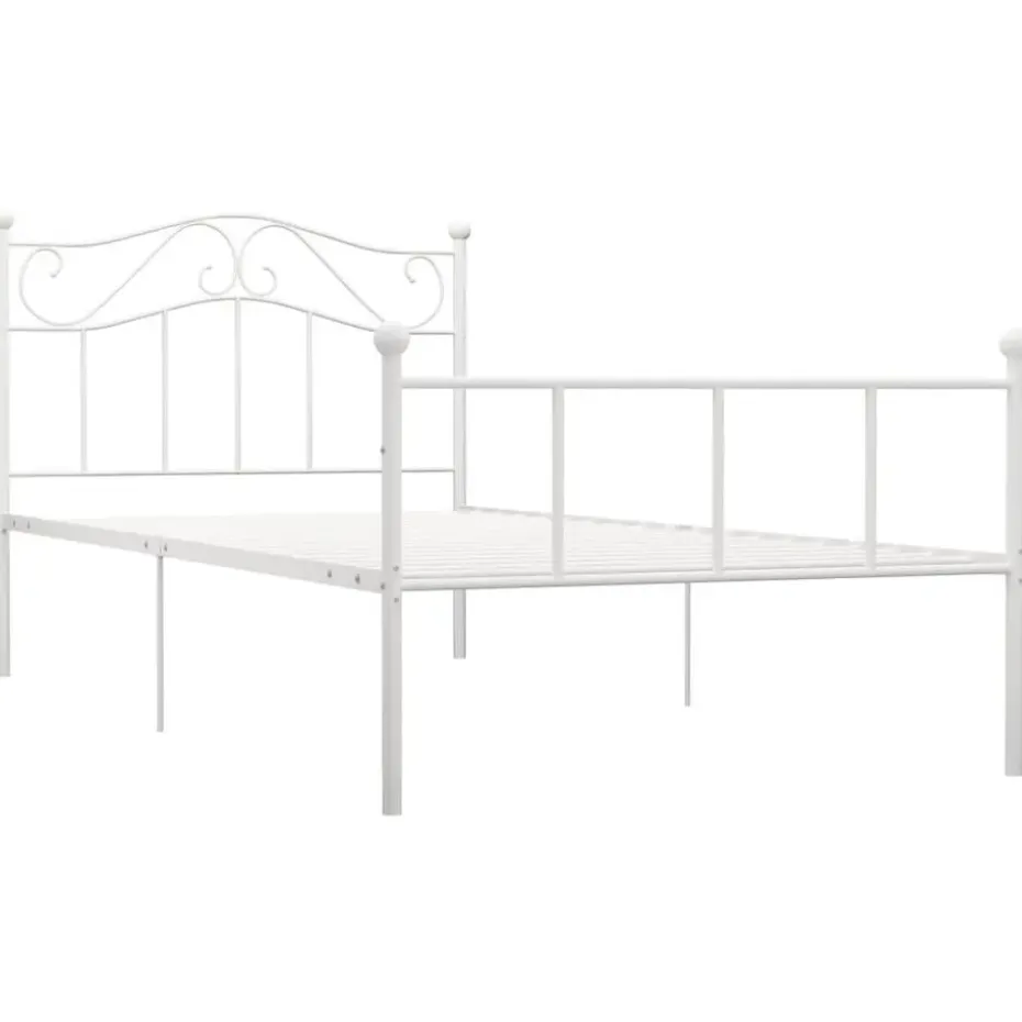 vidaXL - Bed frame - Wit - Metaal - 90 x 200 cm