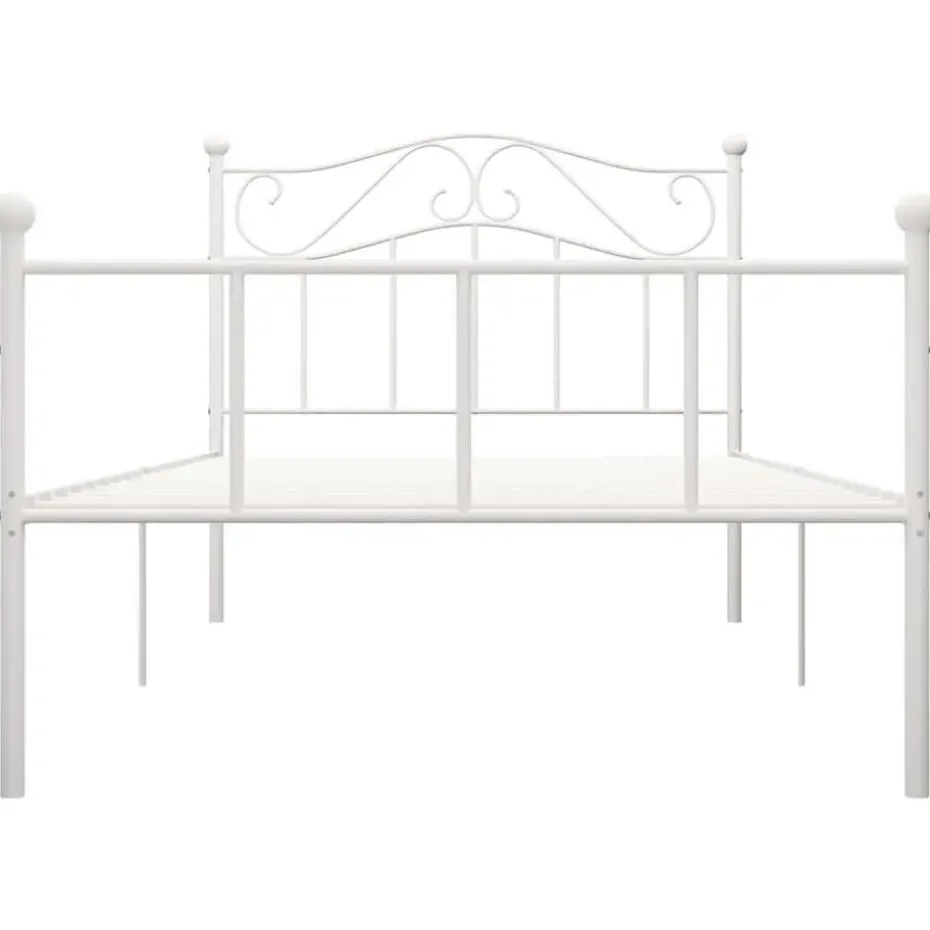 vidaXL - Bed frame - Wit - Metaal - 90 x 200 cm