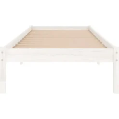 vidaXL - Bed frame massief met lattenbodem - Wit - Hout - 90x190 cm