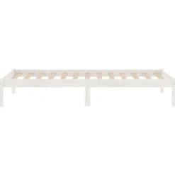 vidaXL - Bed frame massief met lattenbodem - Wit - Hout - 90x190 cm