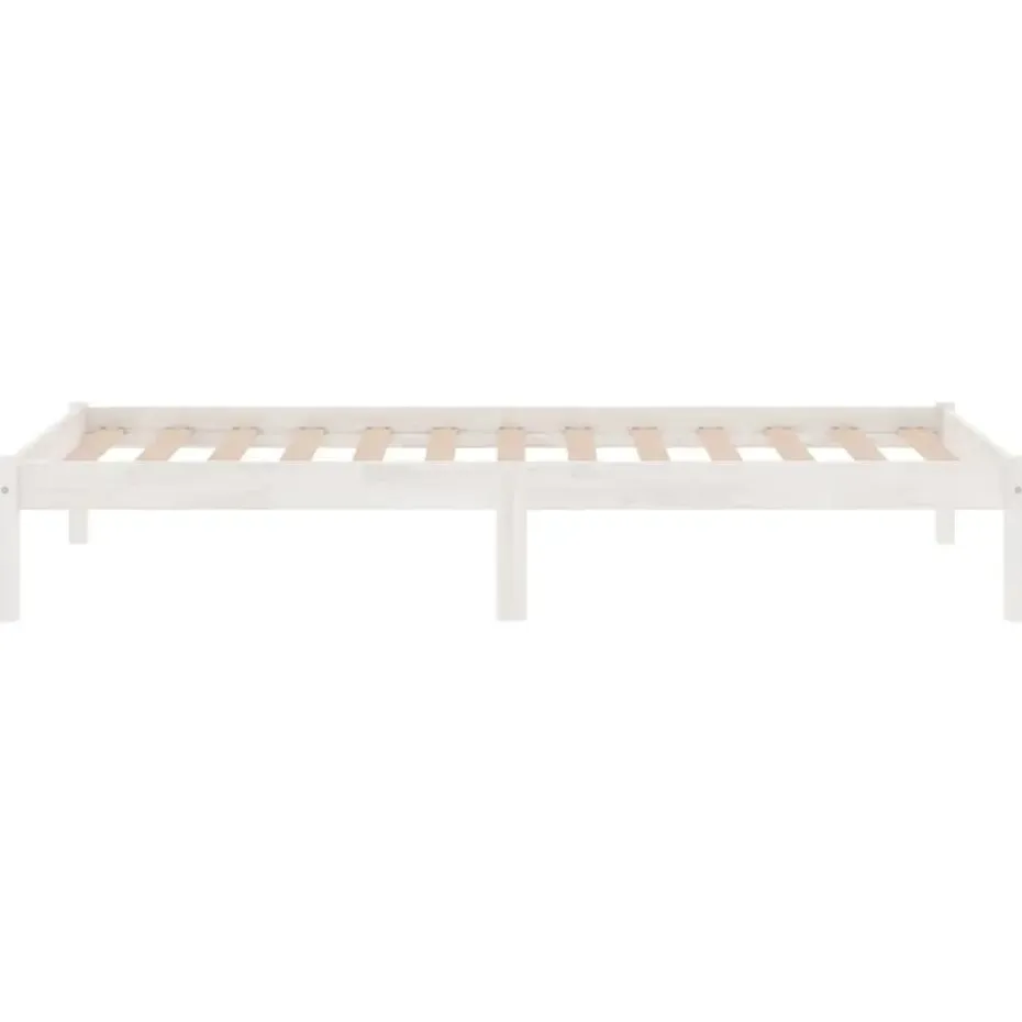 vidaXL - Bed frame massief met lattenbodem - Wit - Hout - 90x190 cm