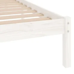 vidaXL - Bed frame massief met lattenbodem - Wit - Hout - 90x190 cm