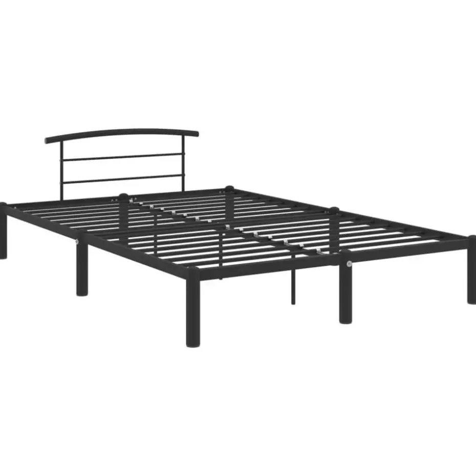vidaXL - Bed frame met arc hoofdeinde - Zwart - Metaal - 160x200 cm
