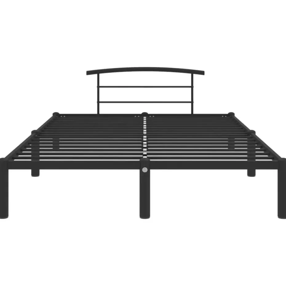 vidaXL - Bed frame met arc hoofdeinde - Zwart - Metaal - 160x200 cm