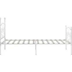 vidaXL - Bed frame met artistiek hoofdeinde - Wit - Metaal - 90x200 cm