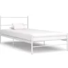 vidaXL - Bed frame met hoofdeinde - Wit - Metaal - 90 x 200 cm