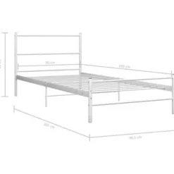 vidaXL - Bed frame met hoofdeinde - Wit - Metaal - 90 x 200 cm