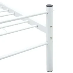 vidaXL - Bed frame met hoofdeinde - Wit - Metaal - 90 x 200 cm