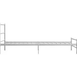 vidaXL - Bed frame met hoofdeinde - Wit - Metaal - 90 x 200 cm