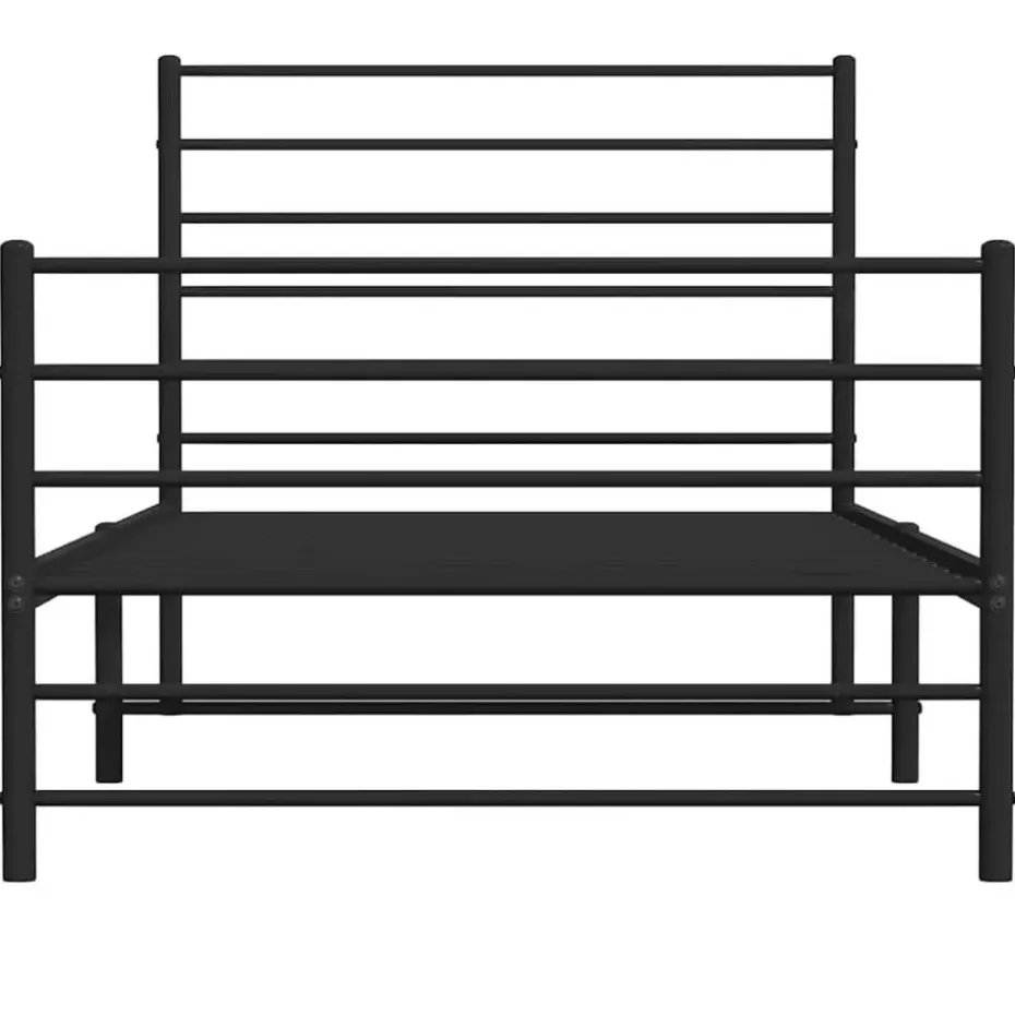 vidaXL - Bed frame met hoofdeinde - Zwart - Metaal - 90x200 cm