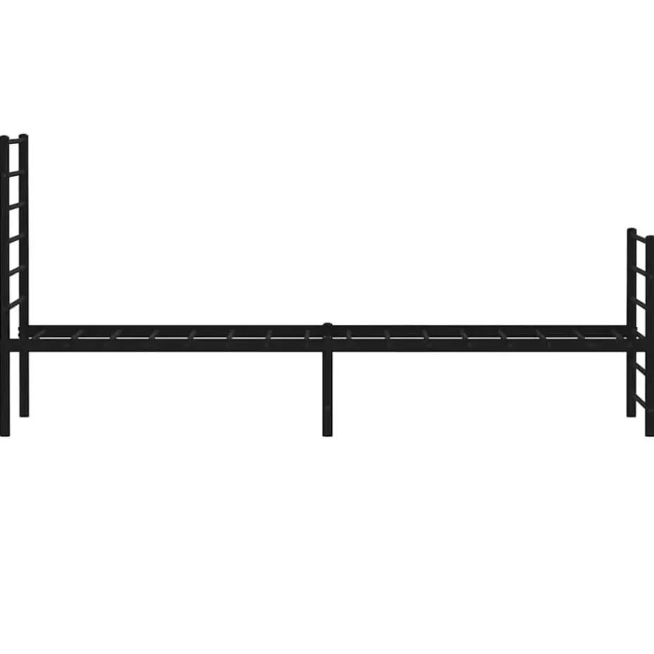 vidaXL - Bed frame met hoofdeinde - Zwart - Metaal - 90x200 cm