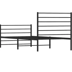 vidaXL - Bed frame met hoofdeinde - Zwart - Metaal - 90x200 cm