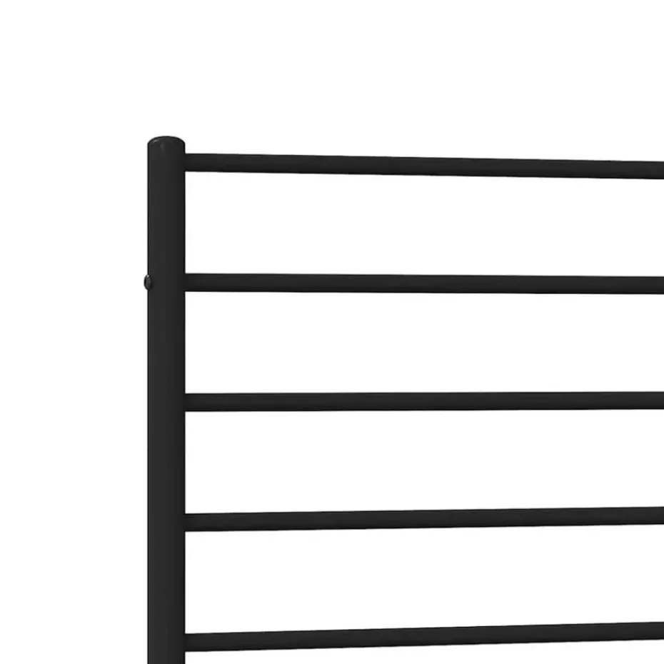 vidaXL - Bed frame met hoofdeinde - Zwart - Metaal - 90x200 cm