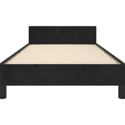 vidaXL - Bed frame met hoofdeinde zonder matras - Zwart - Fluweel - 90x200 cm